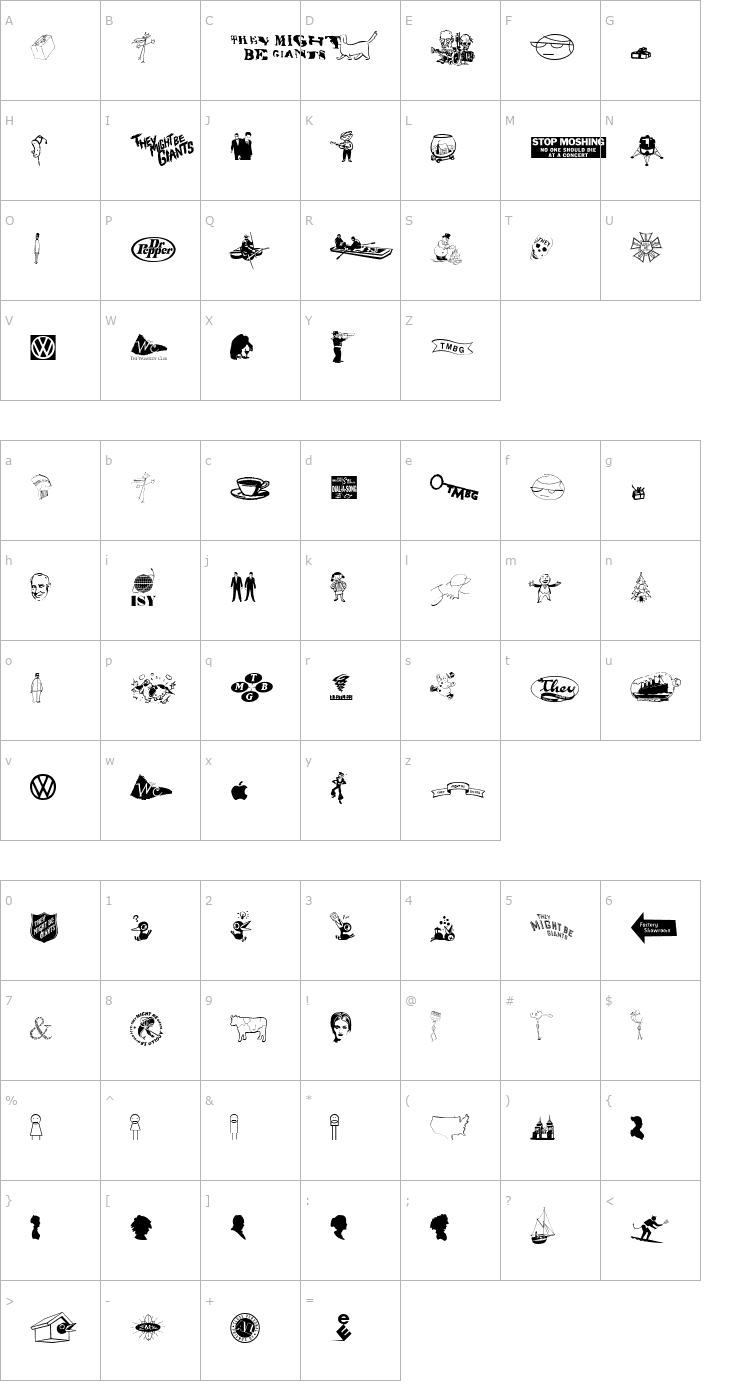 Character Map TMBDingbats Font