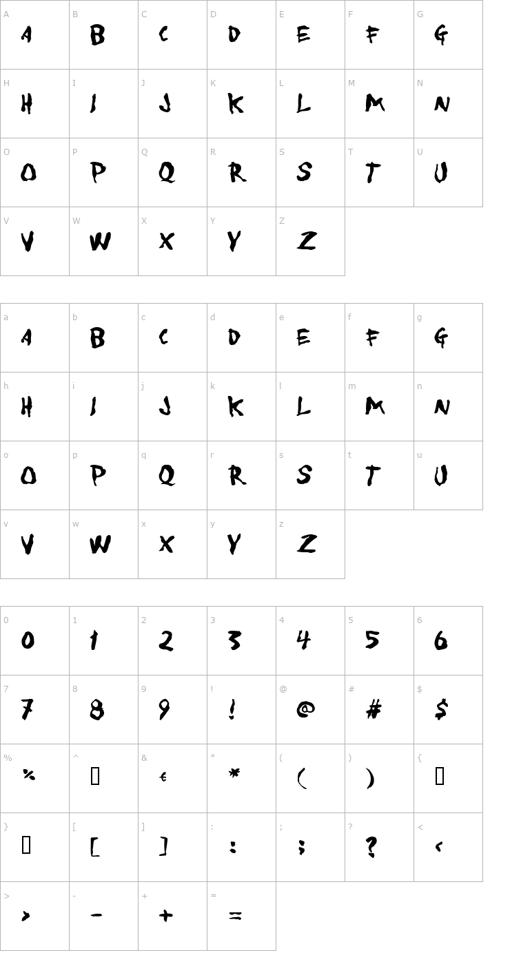 Character Map To forgive Font