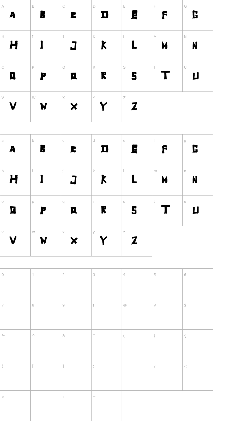 Character Map TobyFont Full Font