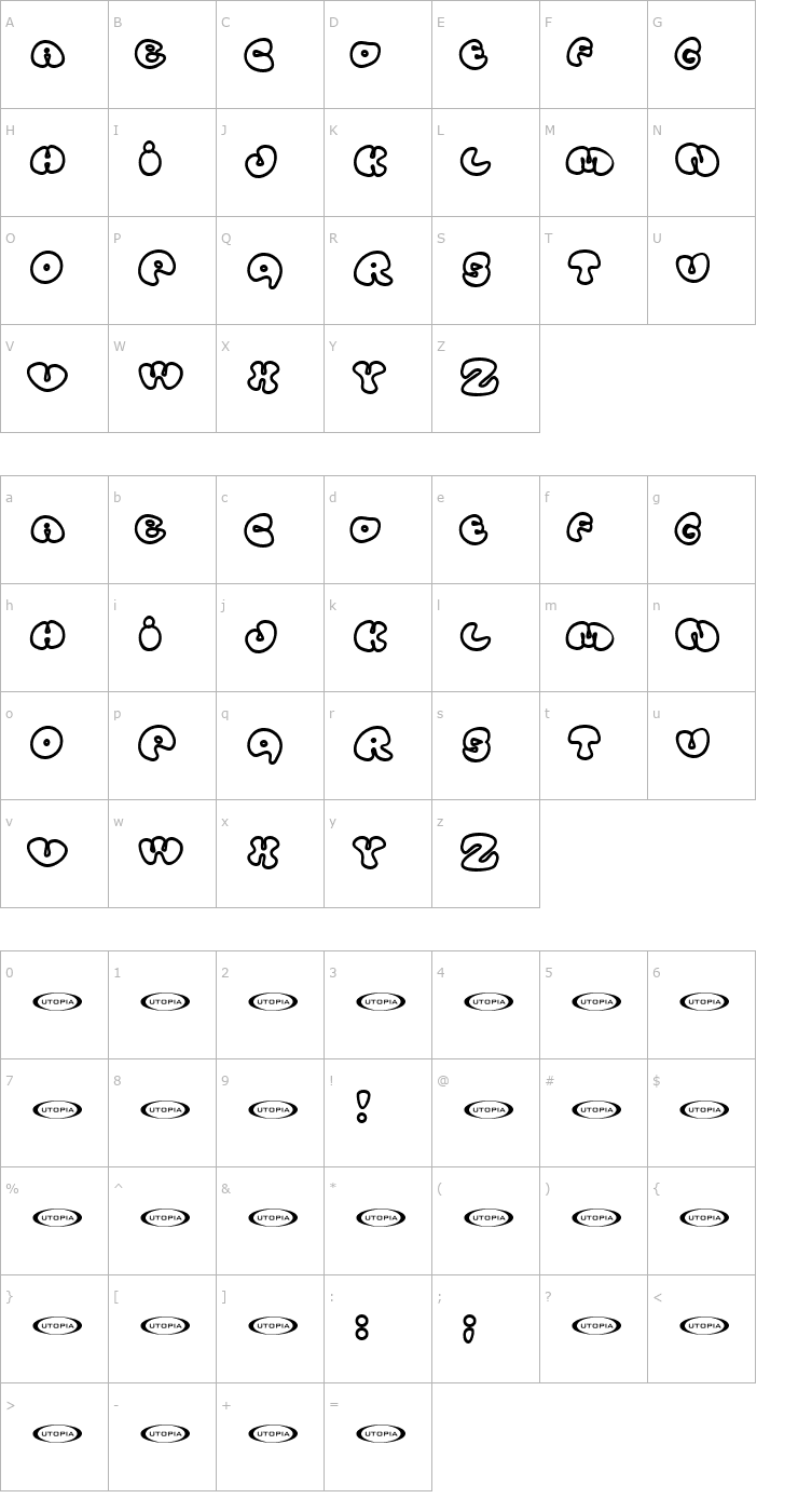 Character Map Tolo Font