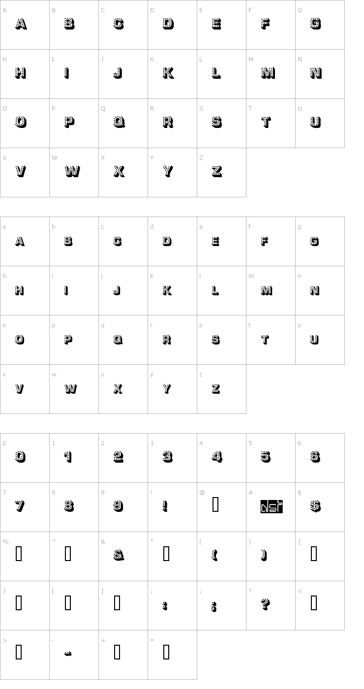 Character Map Tonight OTF Font