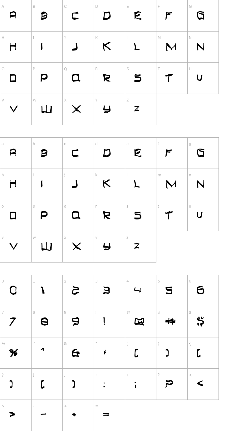 Character Map Top Bond Font