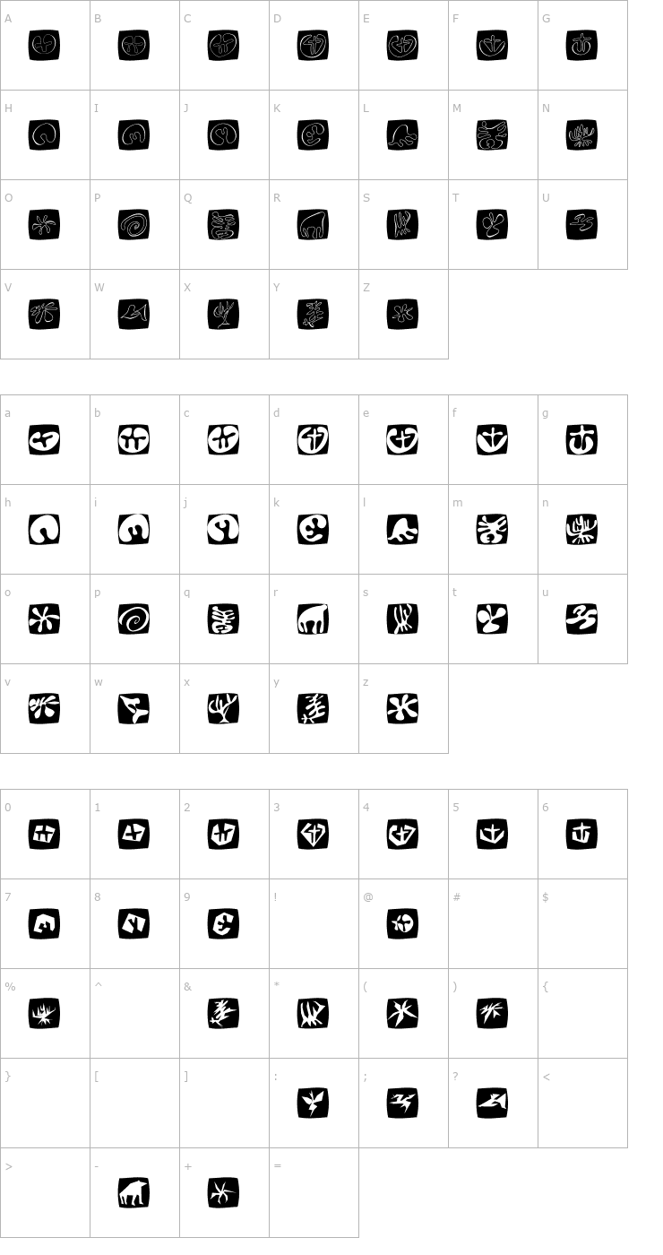 Character Map Total Floral Font