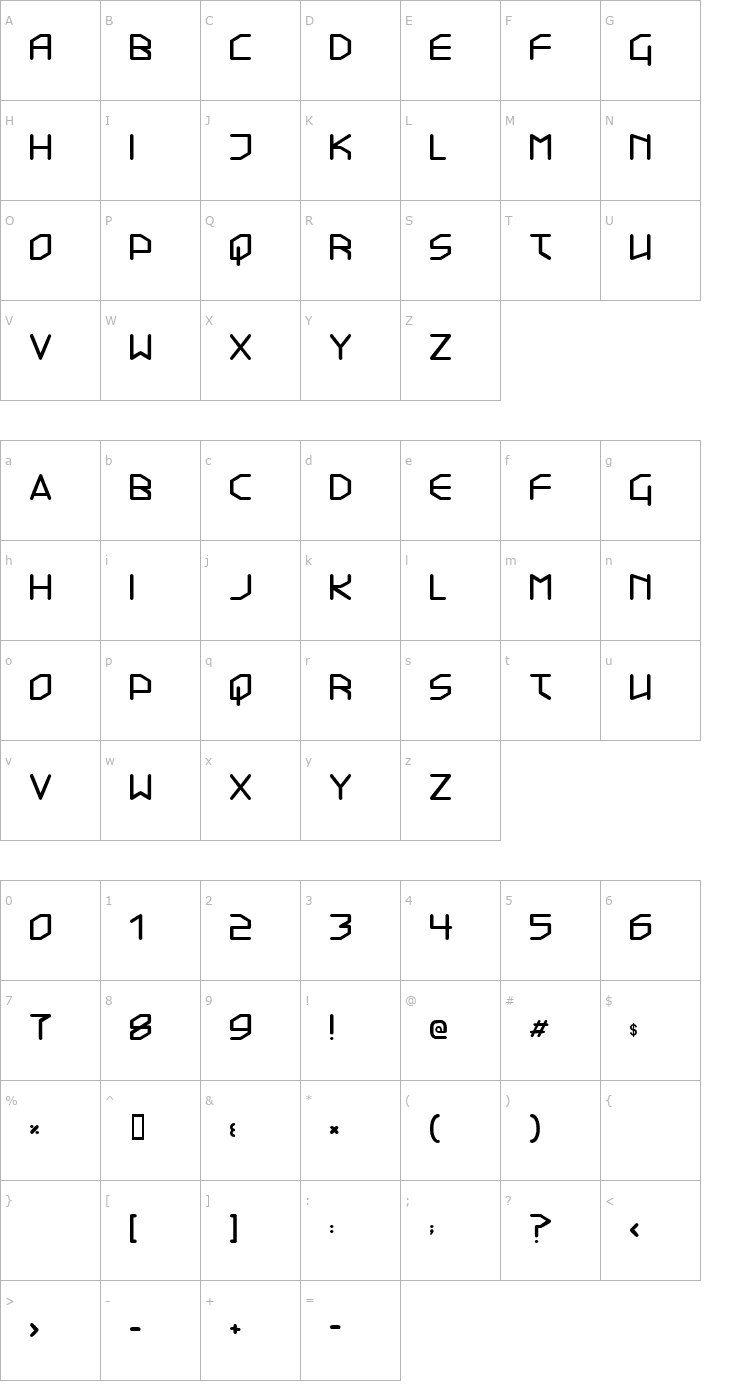 Character Map Transistor 2.15 Font