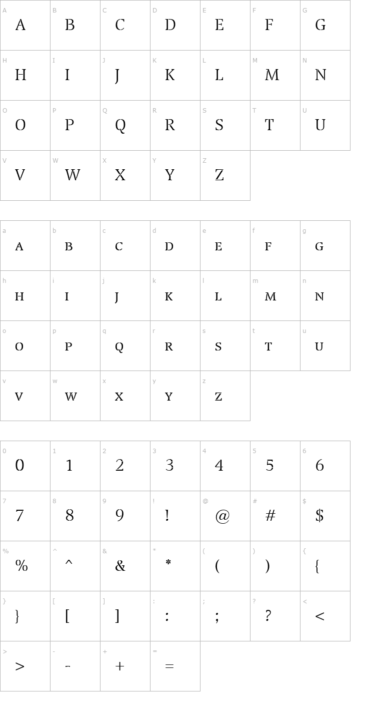 Character Map Transport Light SC Font