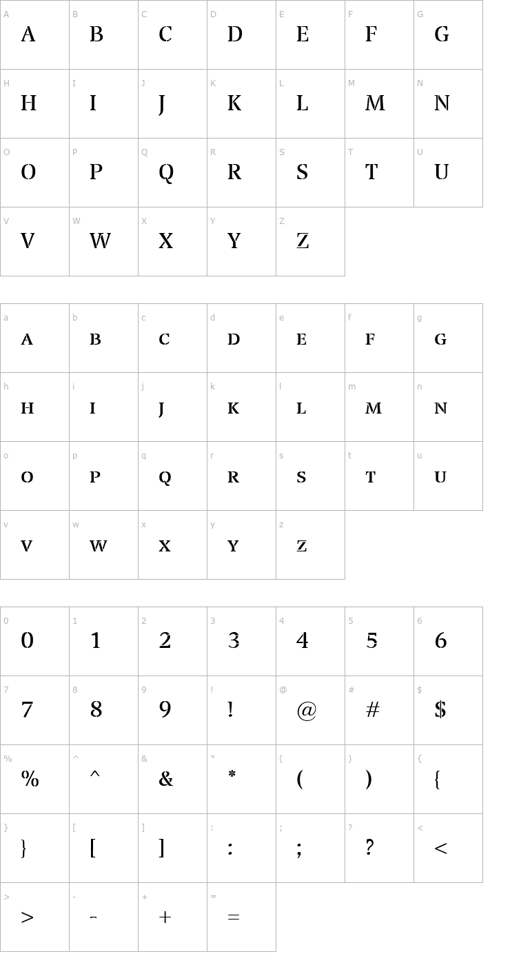 Character Map Transport SmallCaps Font