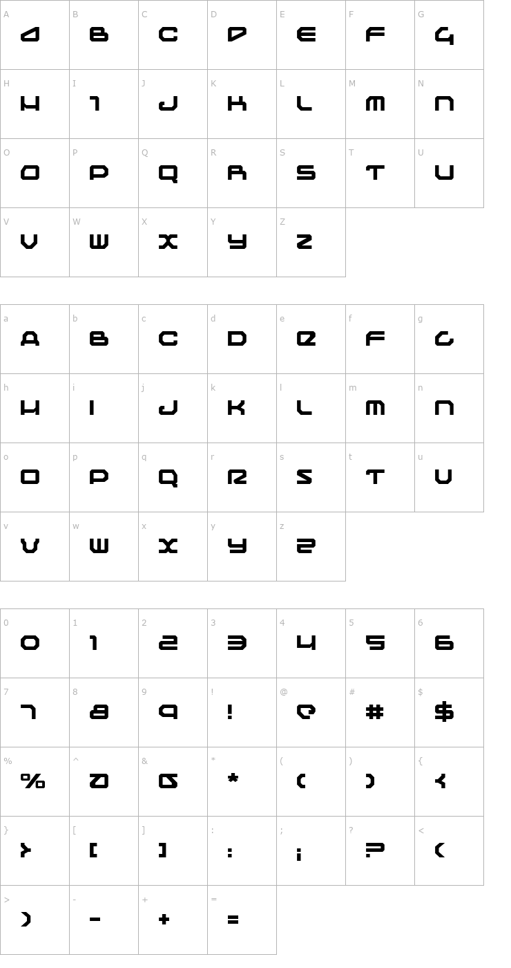 Character Map Traveler Font