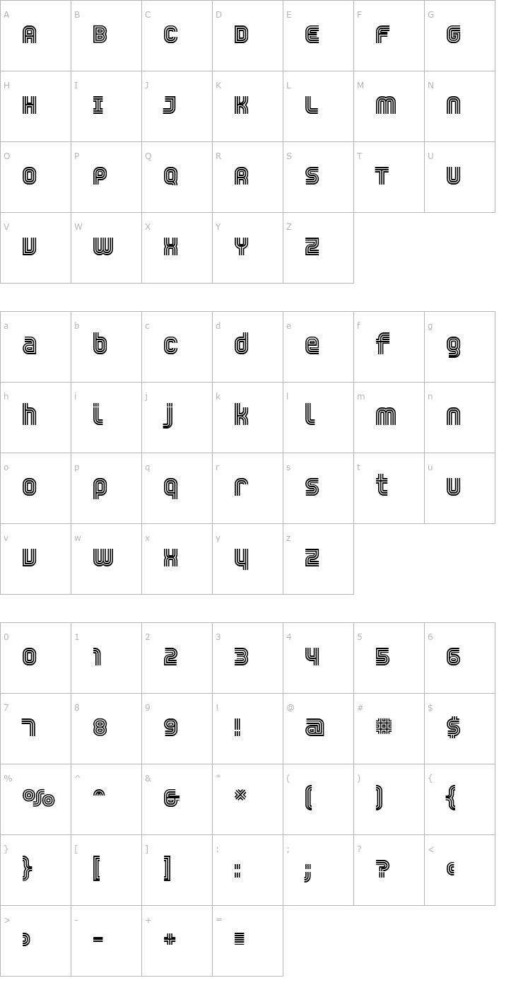 Character Map Trisect DemiBold Font