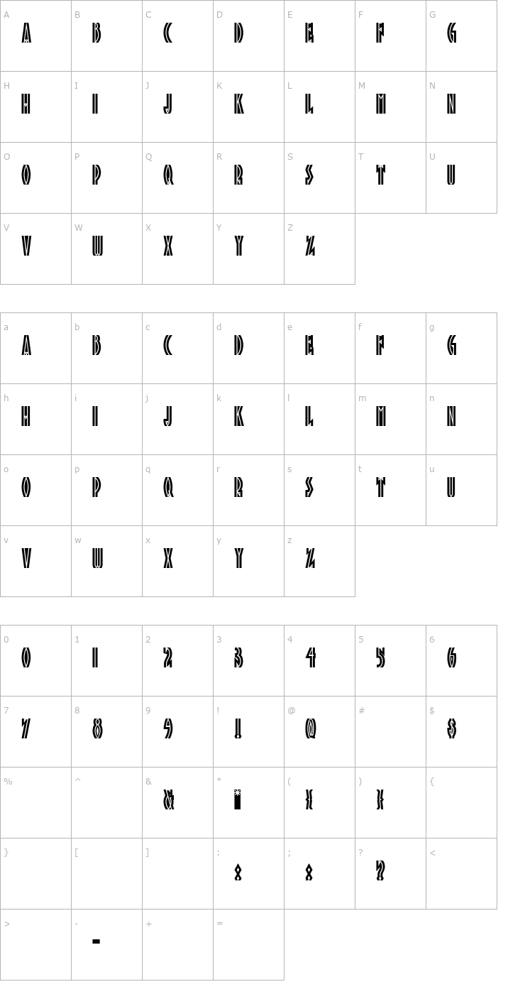 Character Map TropicanaNF Font