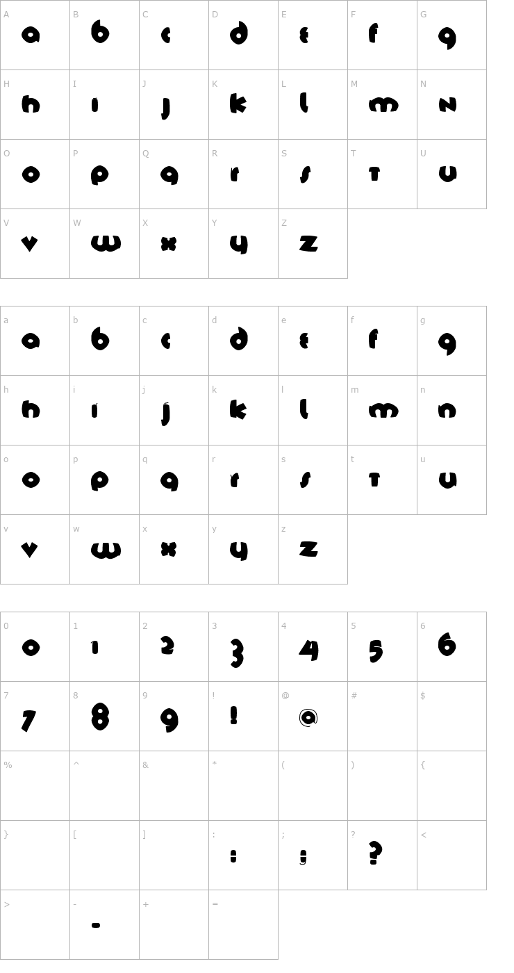 Character Map TschichFS-Black Font