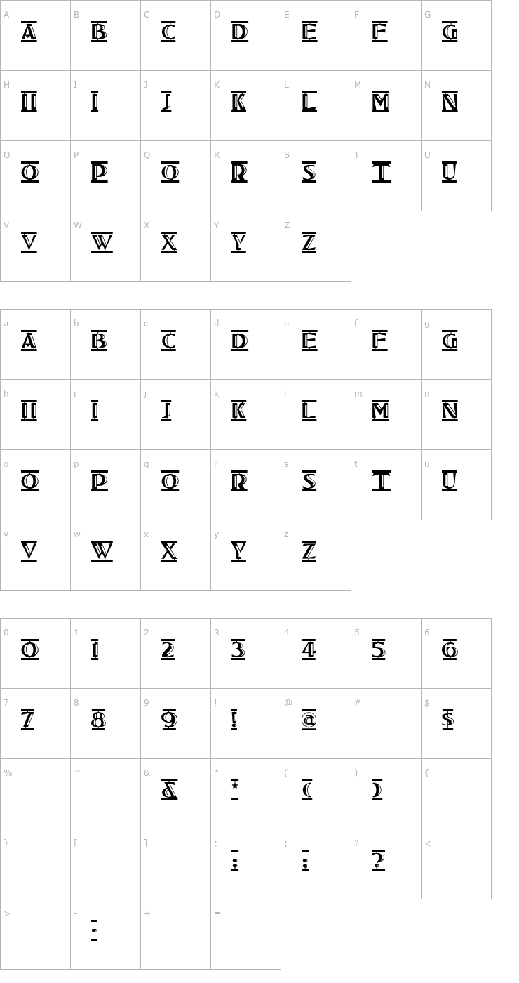 Character Map TucsonTwoStepNF Font