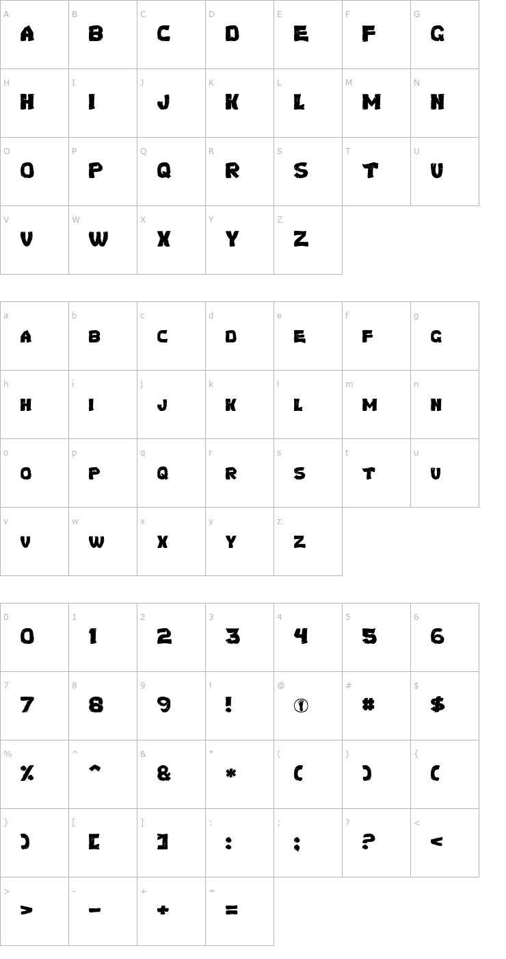 Character Map Turtles Normal Font