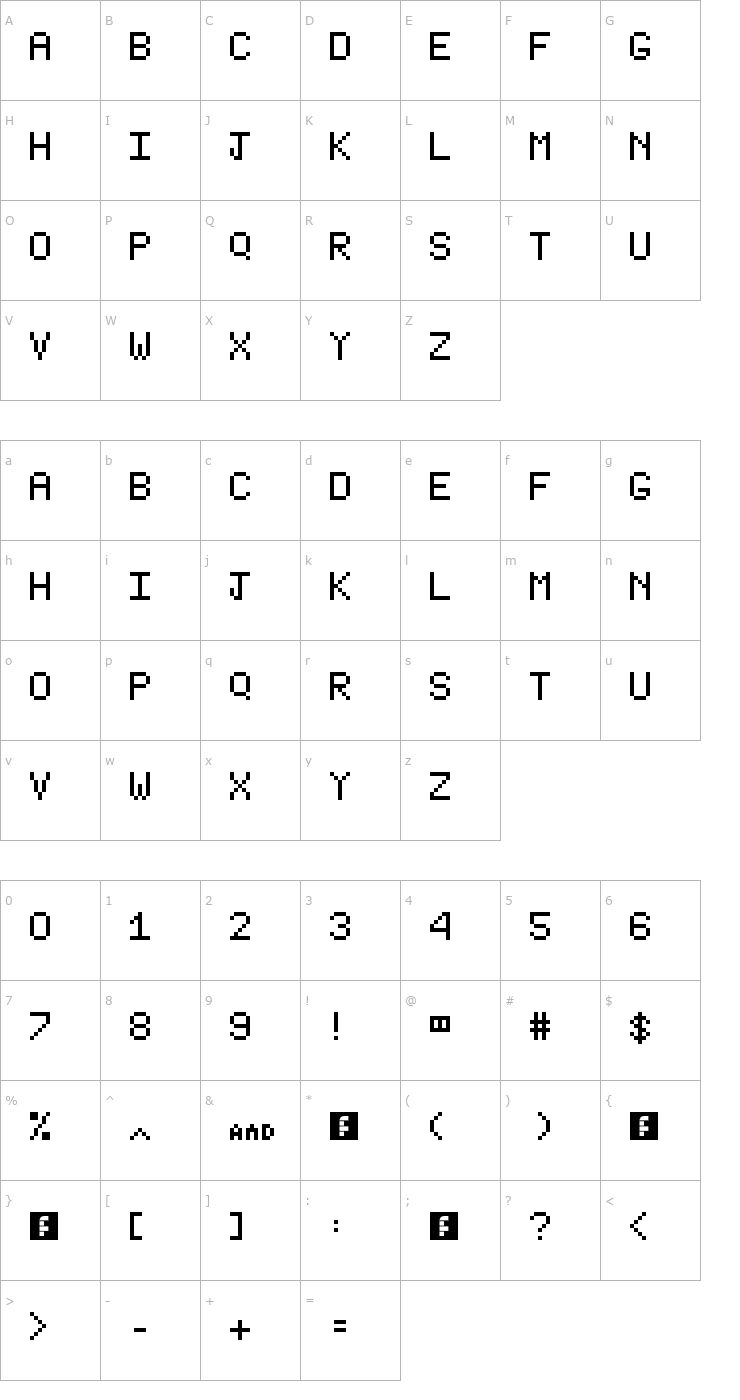 Character Map Type Writer Font