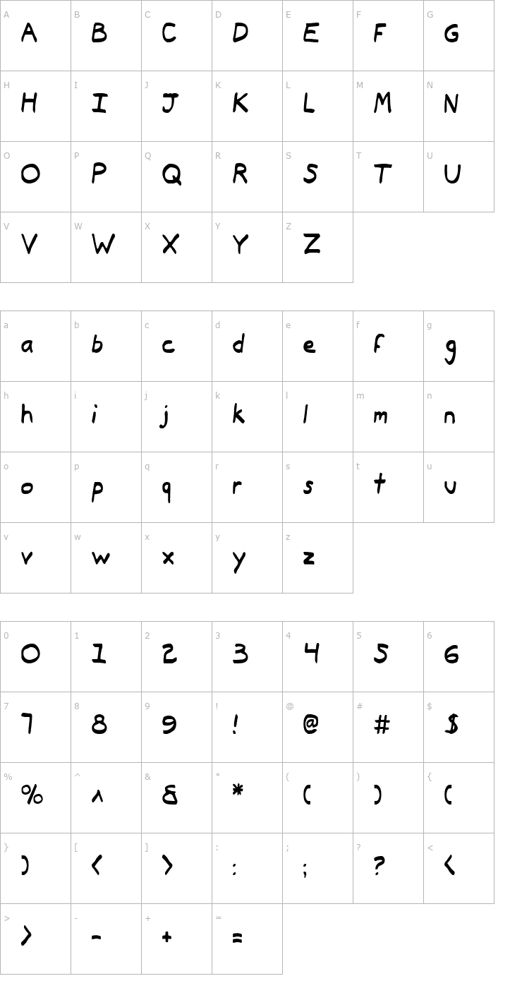 Character Map Typeecanoe Font