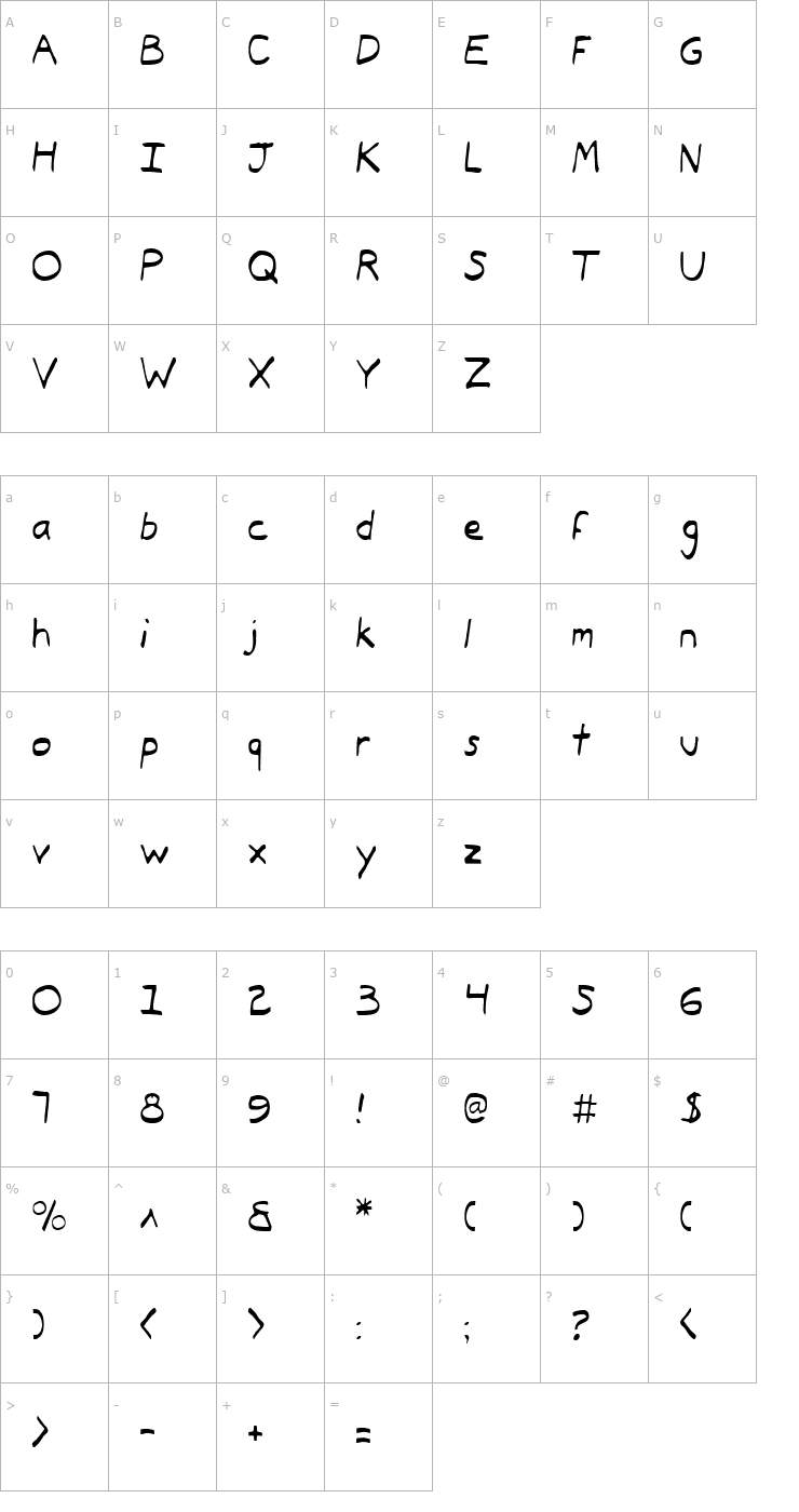 Character Map Typeecanoe Light Font