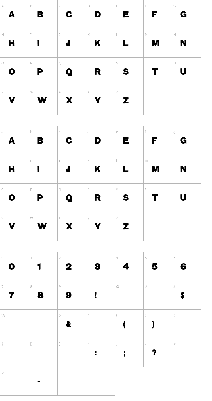 Character Map TypeNo4 Font