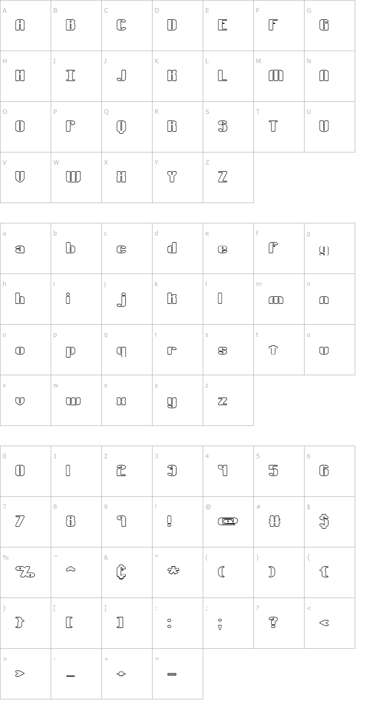 Character Map Typesource Extol O BRK Font