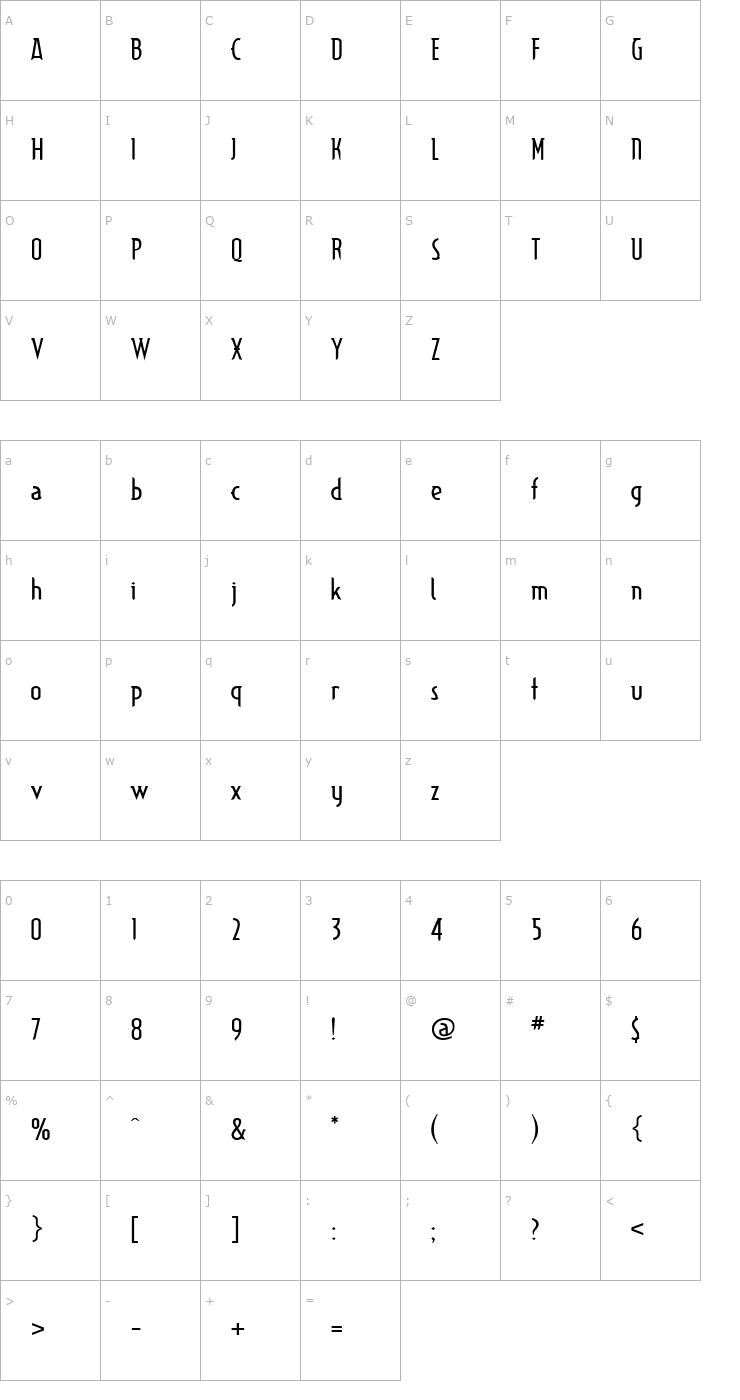 Character Map Typographiction1.0 R Font