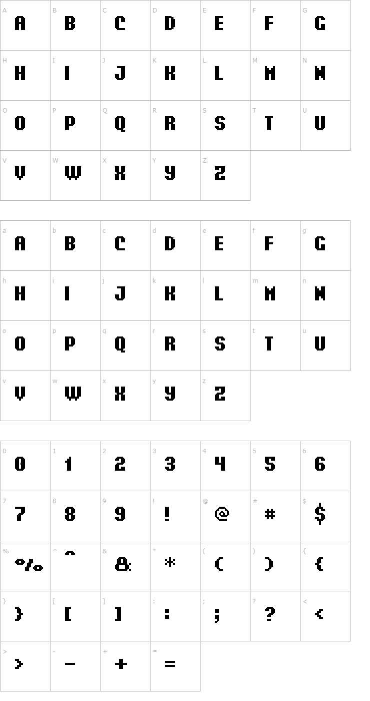 Character Map UF Android Menu Bold Font