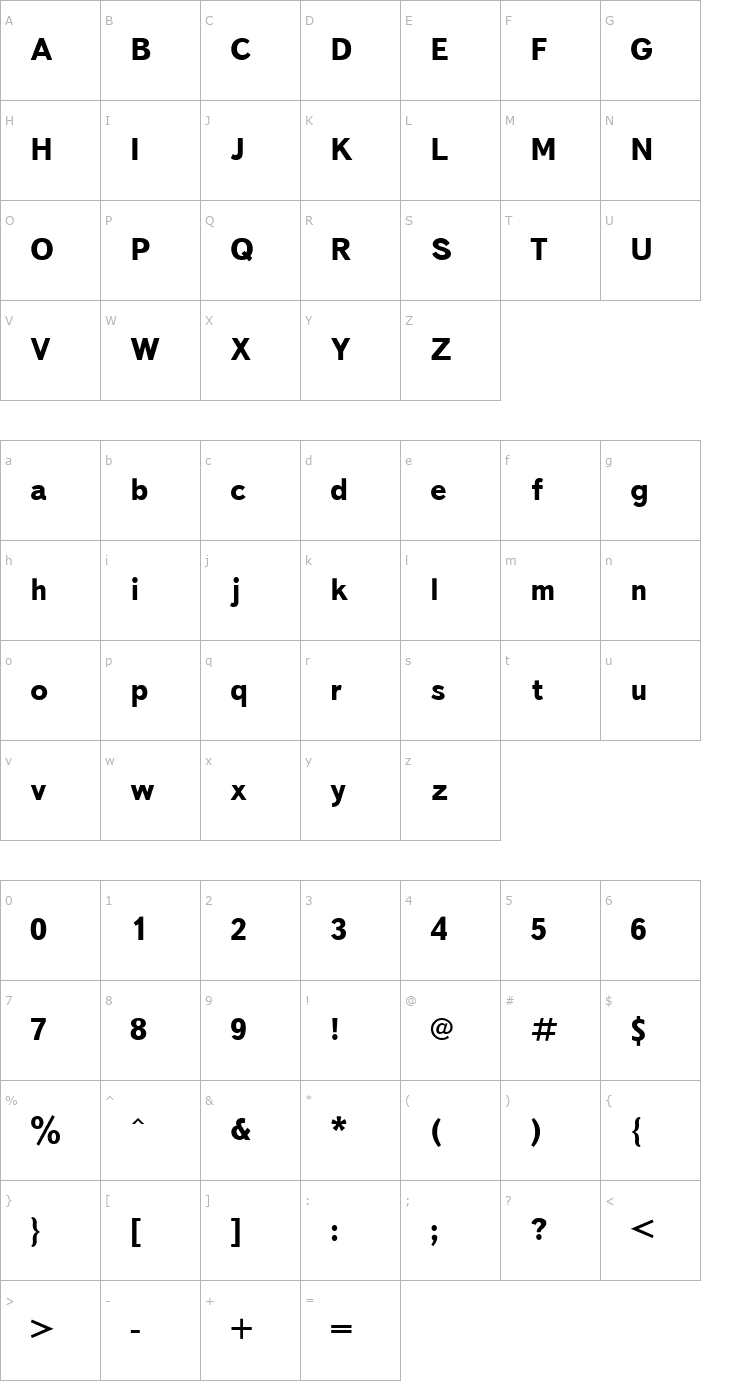 Character Map UkrainianTextBook Bold Font