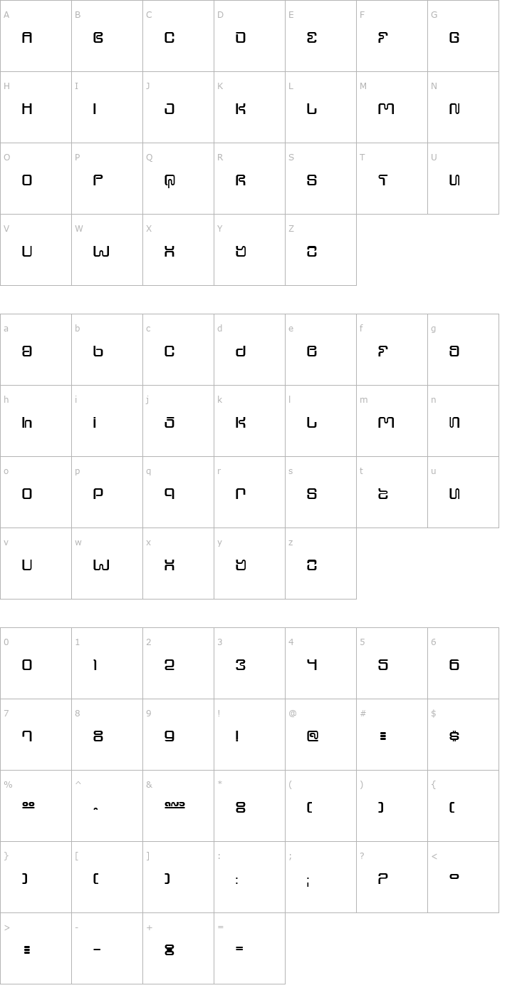 Character Map Ultra Supervixen Font