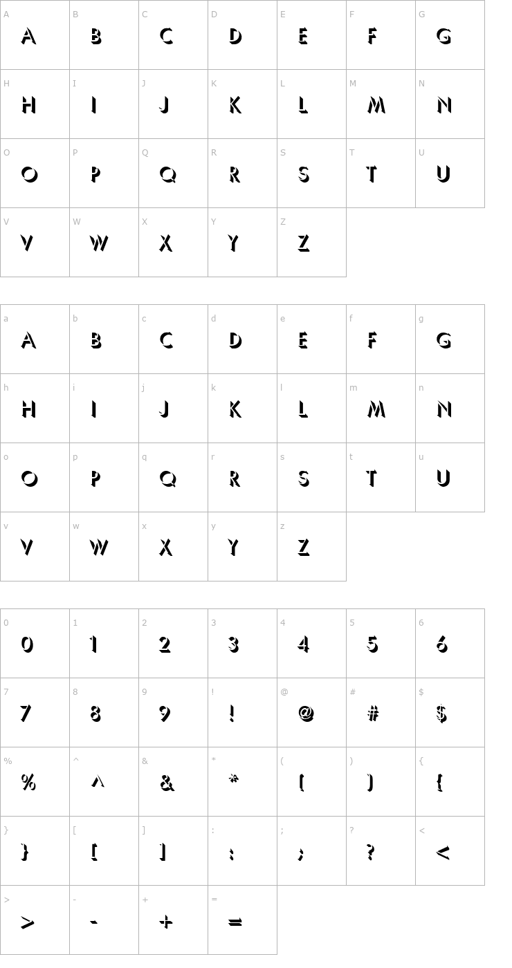 Character Map Umbra Font