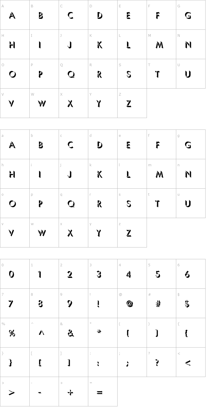 Character Map Umbra-Normal Font