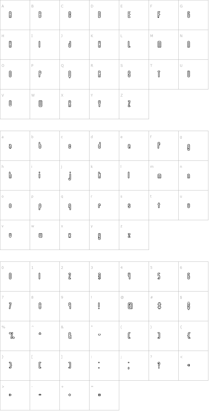 Character Map Unanimous -BRK- Font