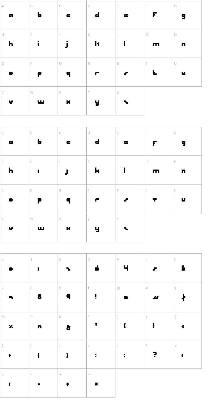 Character Map uni-sol condensed Font