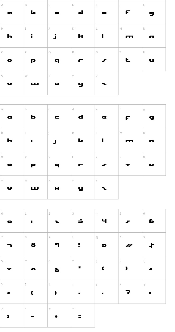 Character Map uni-sol Font