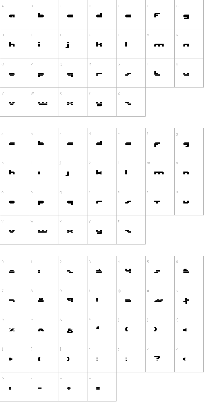 Character Map uni-sol laser Font