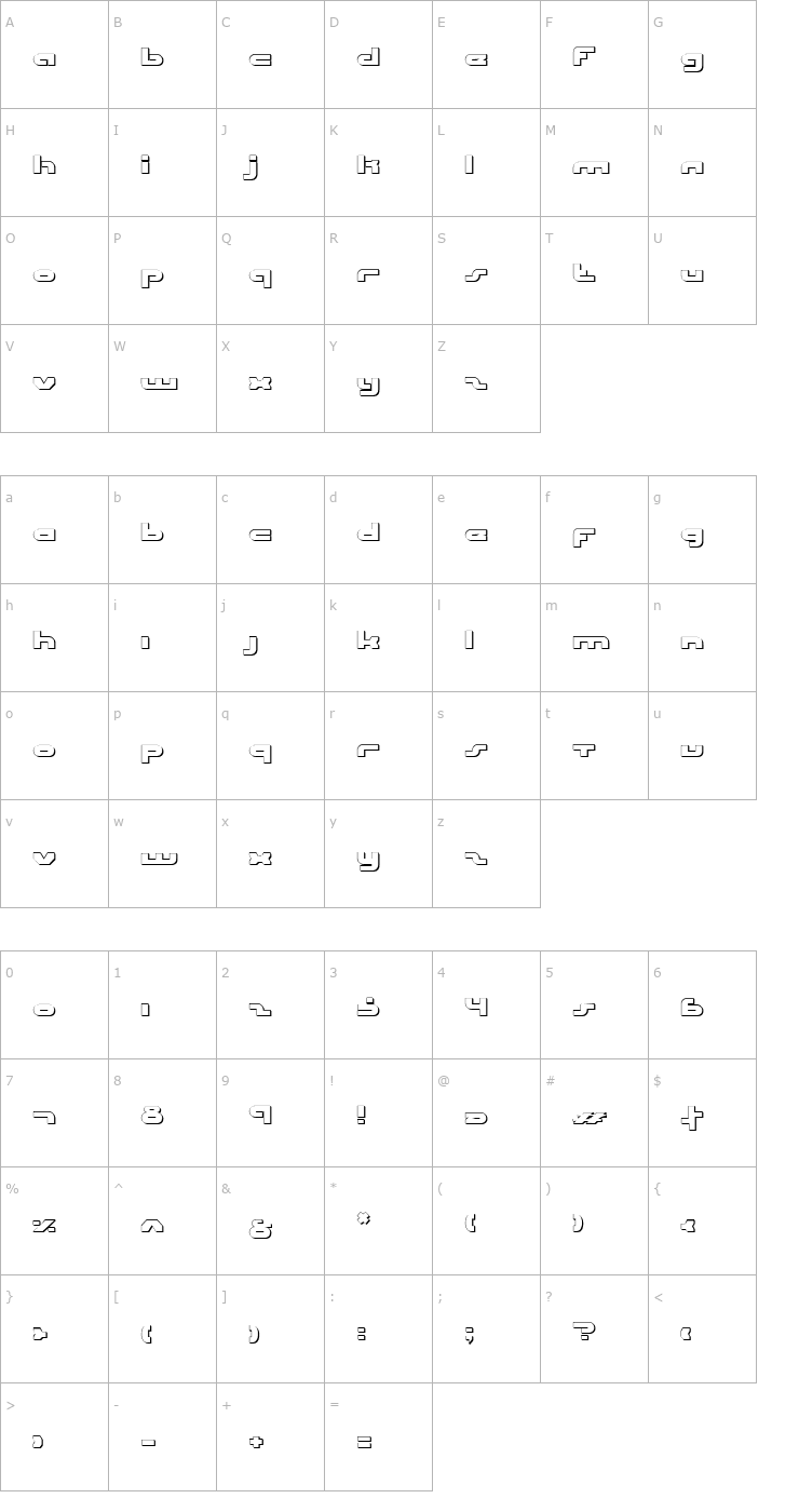 Character Map uni-sol outline Font