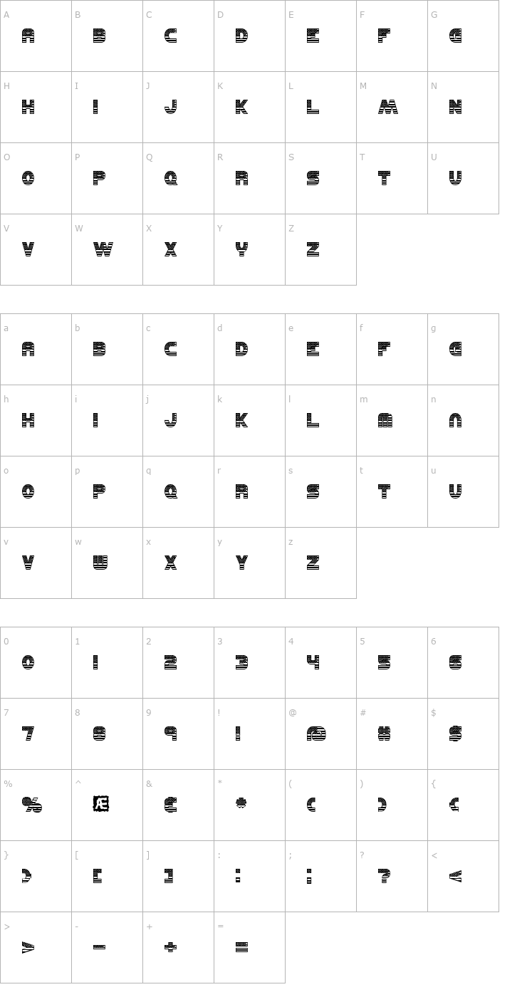 Character Map UNITED -BRK- Font