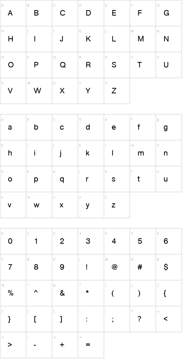 Character Map URWAccidaliaBucRouD Font