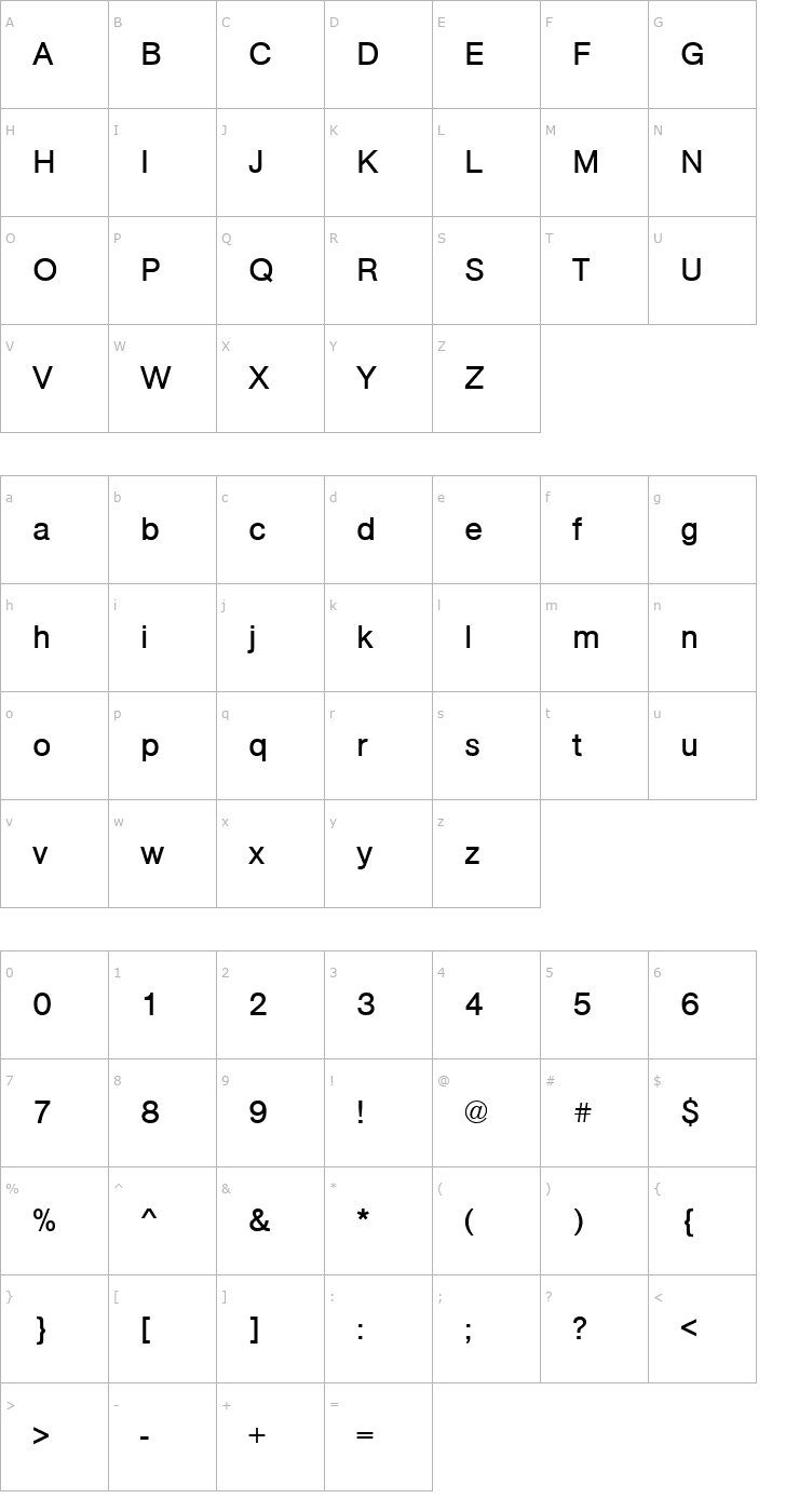 Character Map URWAccidaliaBucT Font