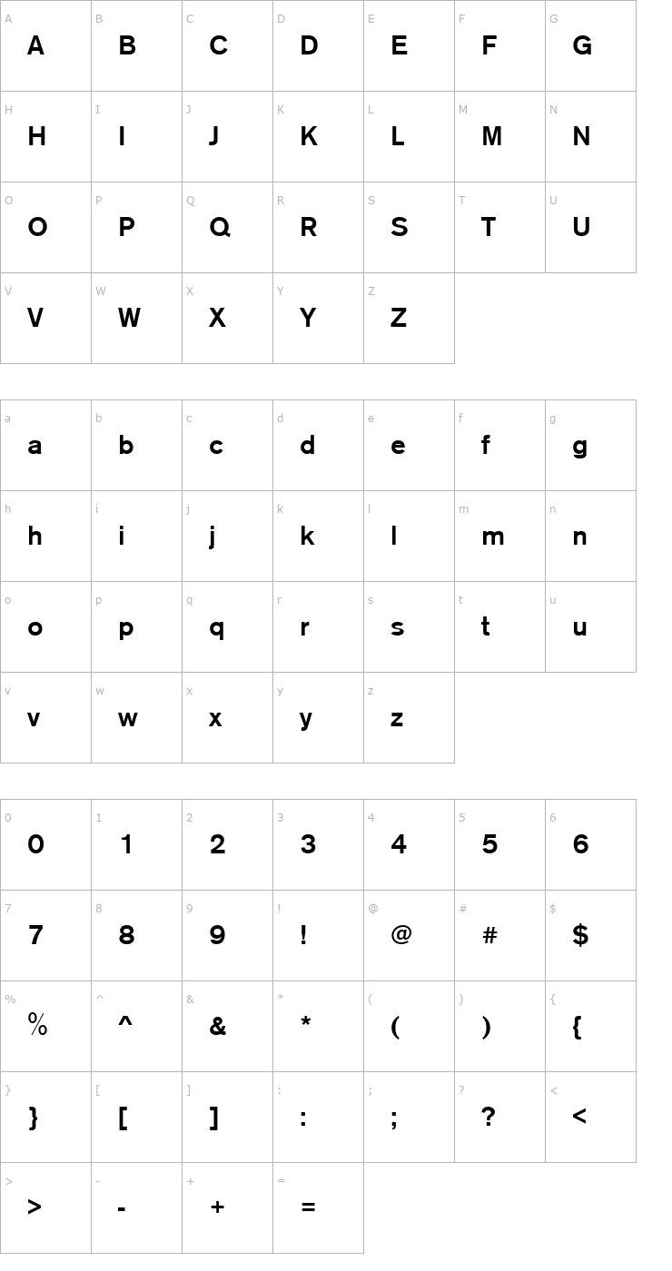 Character Map URWAccidaliaTMed Font