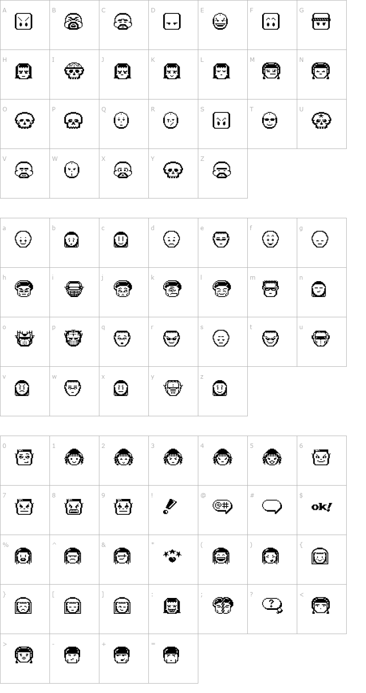 Character Map V5 Pixelpals Font