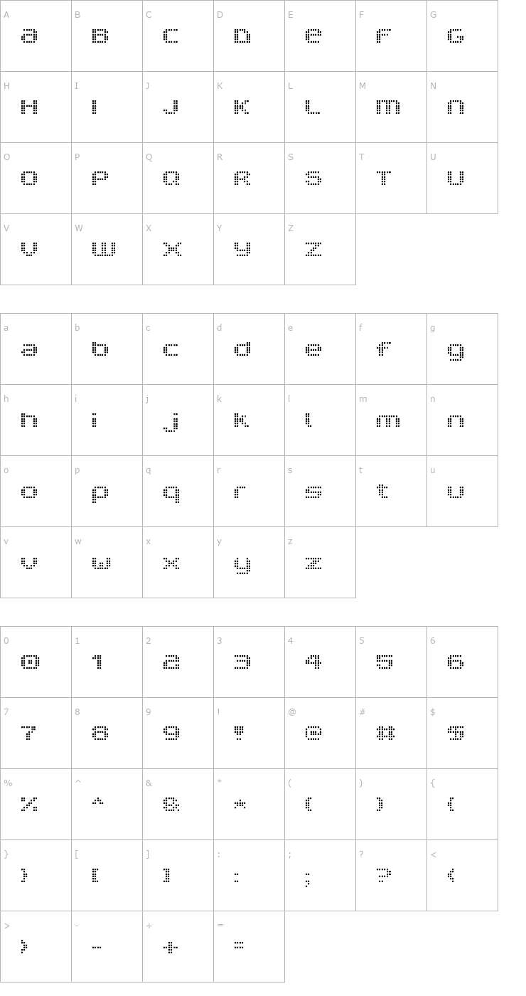 Character Map V5 Prophit Cell Font