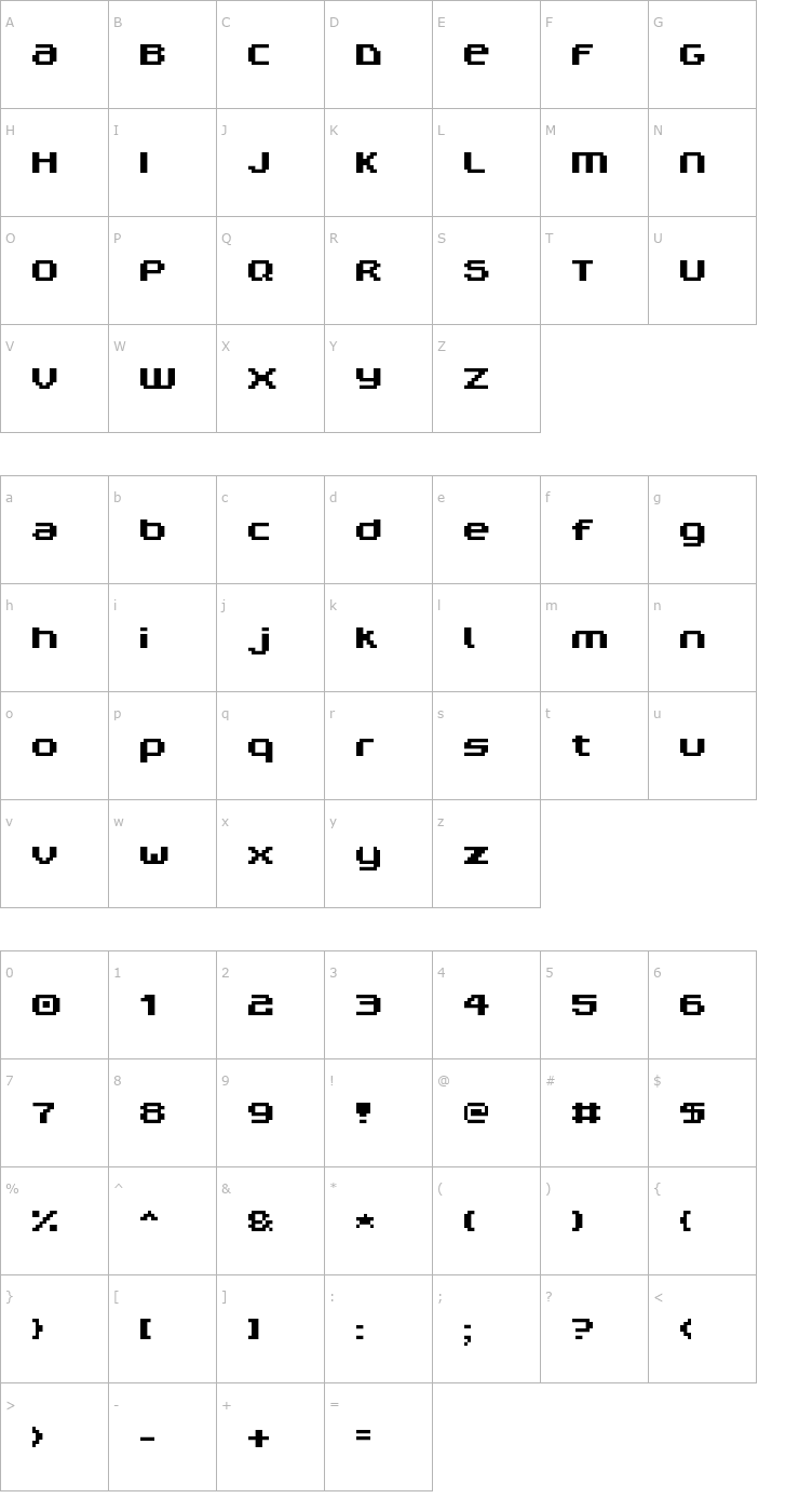 Character Map V5 Prophit Non Font