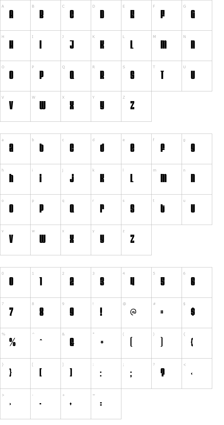 Character Map Velvenda Megablack Font