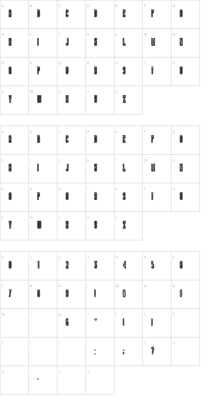 Character Map VielleVarsovieNF Font