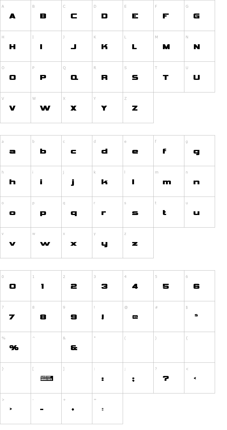 Character Map Vipnagorgialla Font