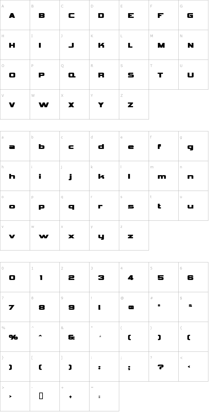 Character Map Vipnagorgialla TR Font