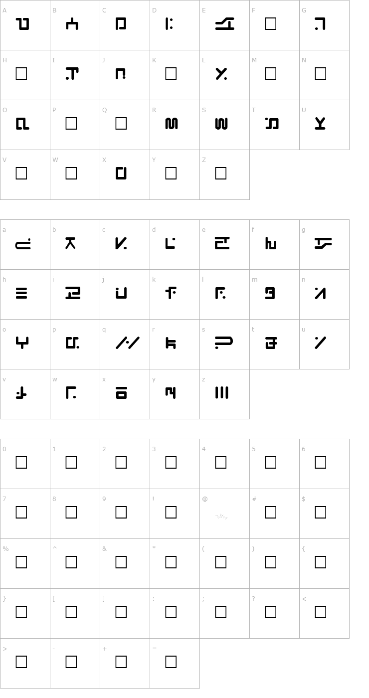 Character Map Visitor regular Font