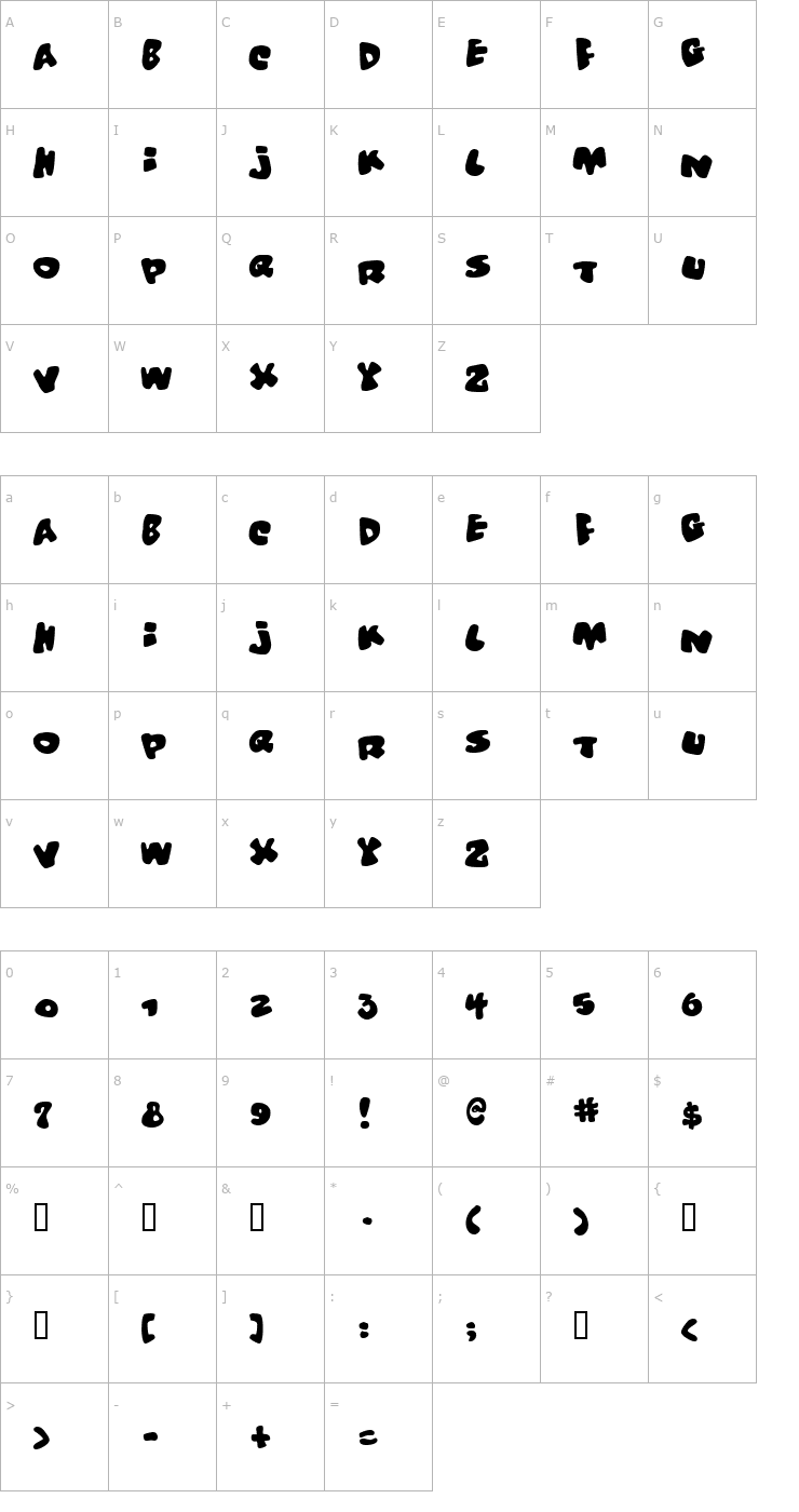 Character Map Vitamin Font