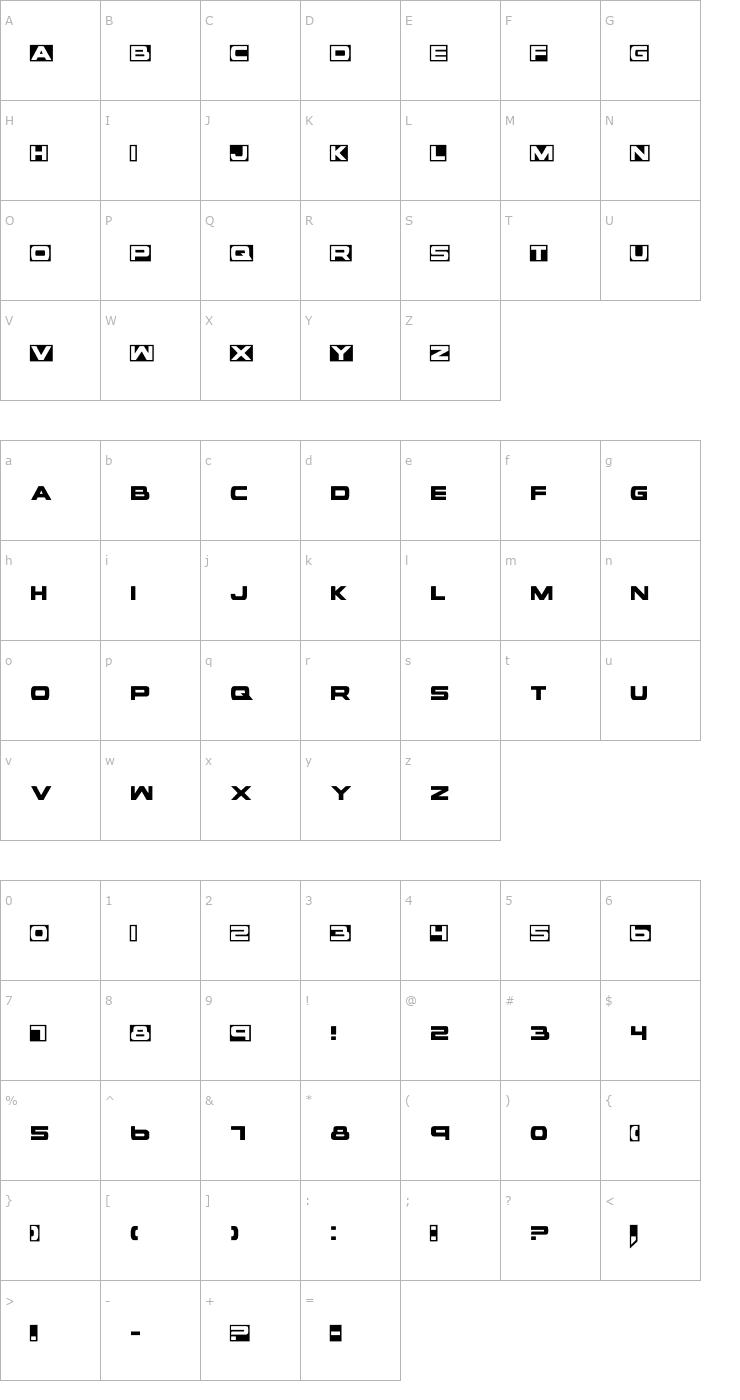 Character Map voxBOX Font