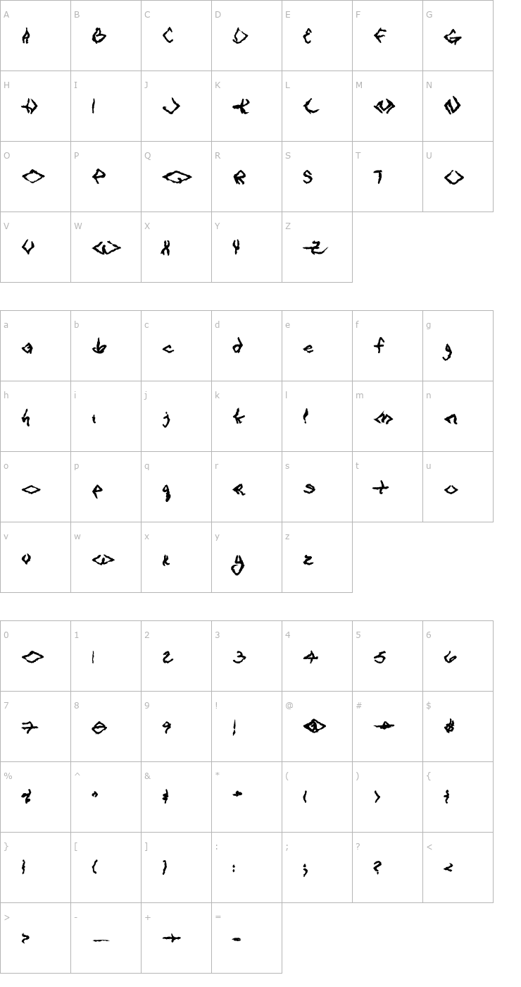 Character Map VTC SeeJoBreak Regular Font