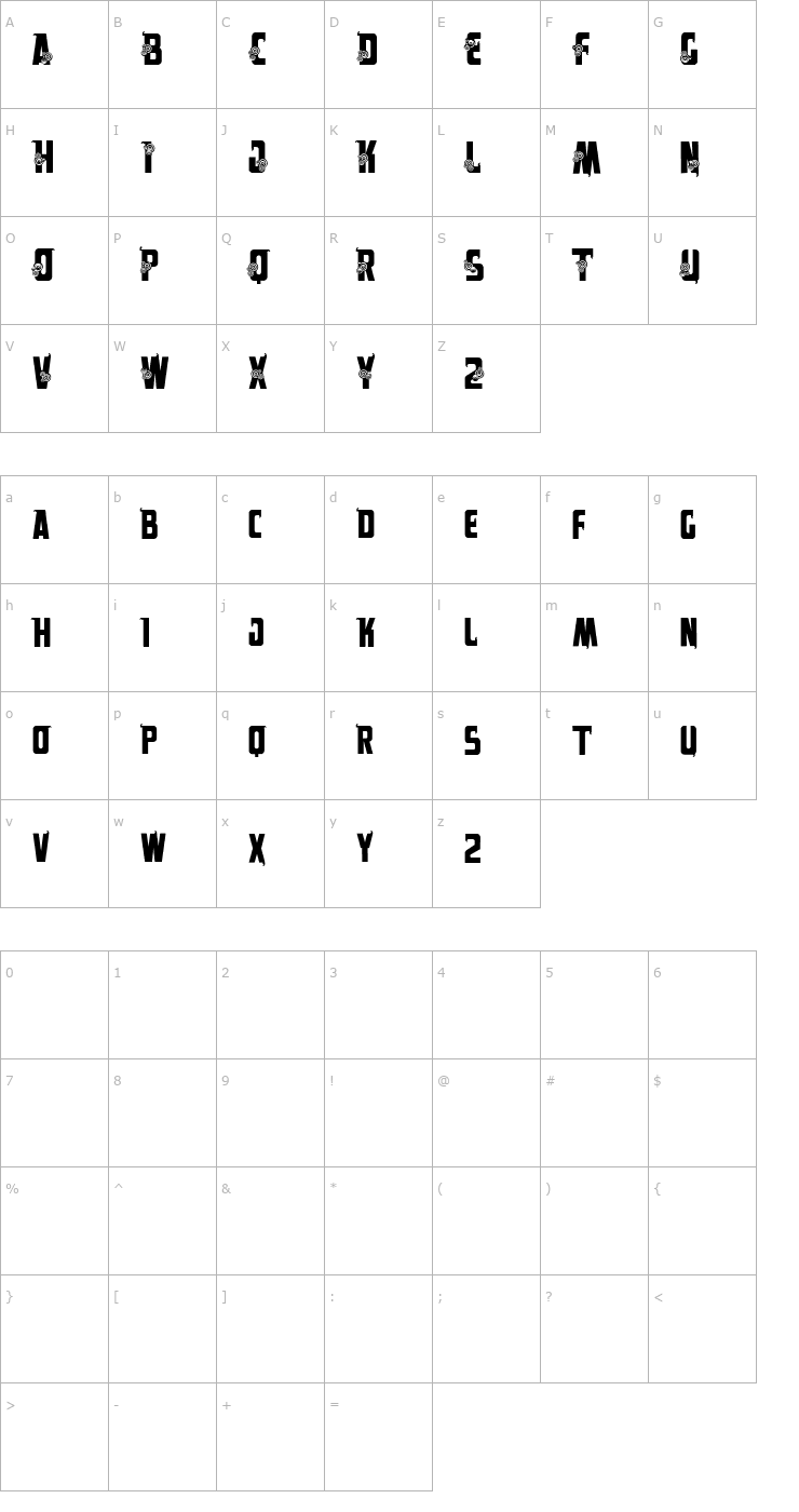 Character Map VTKS Alpes Font