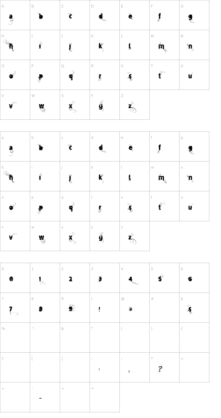 Character Map Vtks Mercearia Font