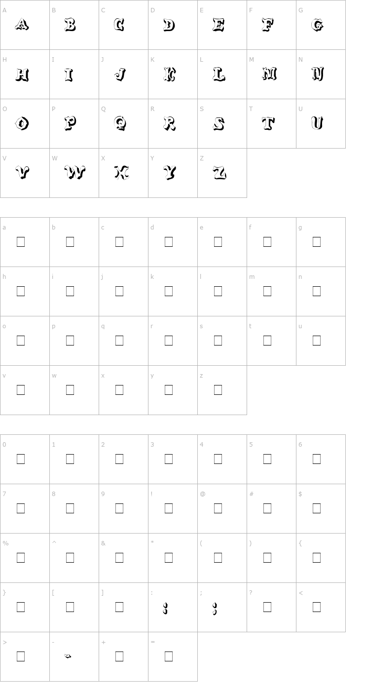 Character Map Wahoo Display Caps SSi Font